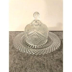 Avon/Fostoria Glass Clouche W/ 8 Inch Decorative Glass Plate  # 2062